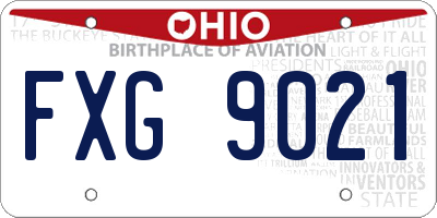 OH license plate FXG9021