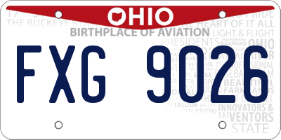 OH license plate FXG9026