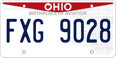 OH license plate FXG9028