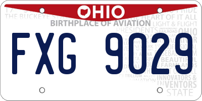 OH license plate FXG9029