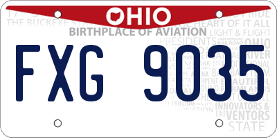 OH license plate FXG9035