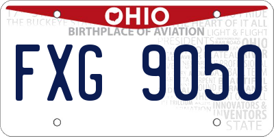 OH license plate FXG9050