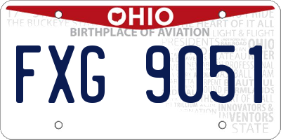 OH license plate FXG9051