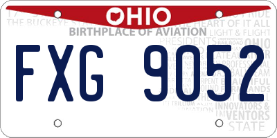 OH license plate FXG9052