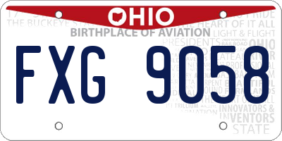 OH license plate FXG9058