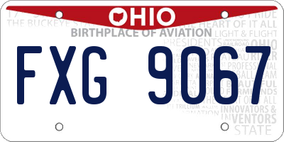 OH license plate FXG9067