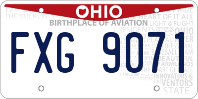 OH license plate FXG9071