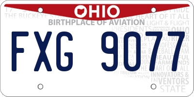 OH license plate FXG9077