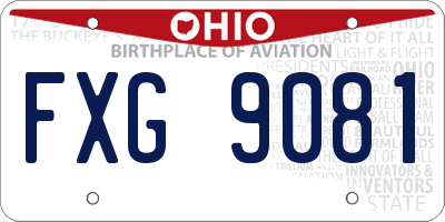 OH license plate FXG9081