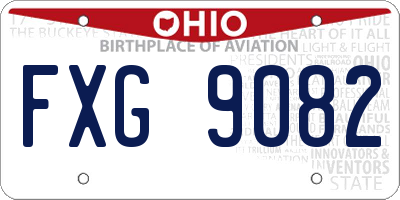 OH license plate FXG9082