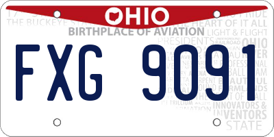 OH license plate FXG9091