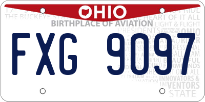 OH license plate FXG9097