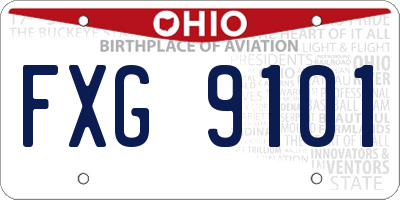 OH license plate FXG9101