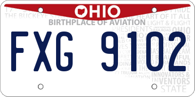 OH license plate FXG9102