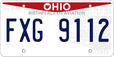 OH license plate FXG9112