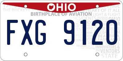 OH license plate FXG9120