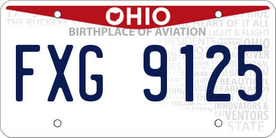 OH license plate FXG9125