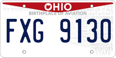 OH license plate FXG9130