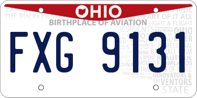 OH license plate FXG9131