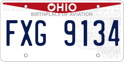 OH license plate FXG9134