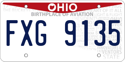 OH license plate FXG9135