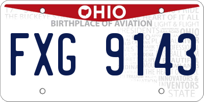 OH license plate FXG9143