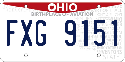 OH license plate FXG9151