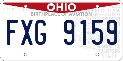 OH license plate FXG9159