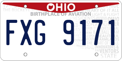 OH license plate FXG9171