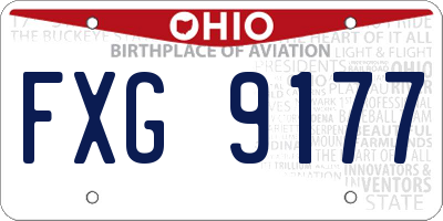OH license plate FXG9177