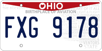 OH license plate FXG9178