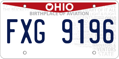 OH license plate FXG9196