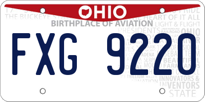 OH license plate FXG9220