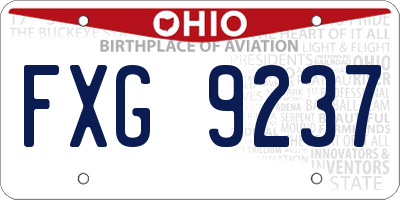 OH license plate FXG9237