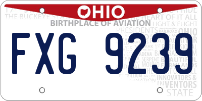 OH license plate FXG9239