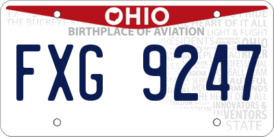 OH license plate FXG9247