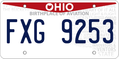 OH license plate FXG9253