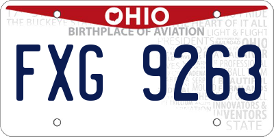 OH license plate FXG9263