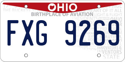 OH license plate FXG9269