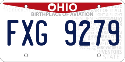 OH license plate FXG9279
