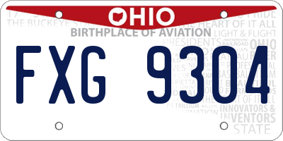 OH license plate FXG9304
