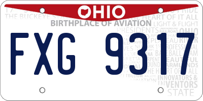 OH license plate FXG9317