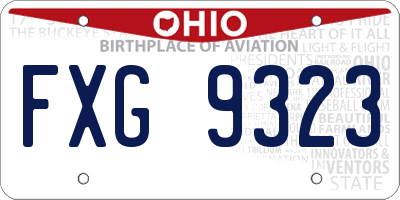 OH license plate FXG9323