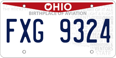 OH license plate FXG9324