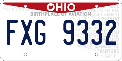 OH license plate FXG9332