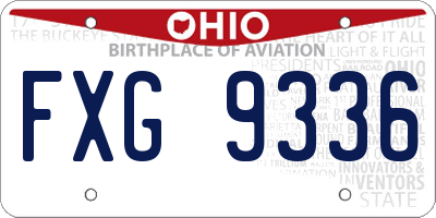 OH license plate FXG9336