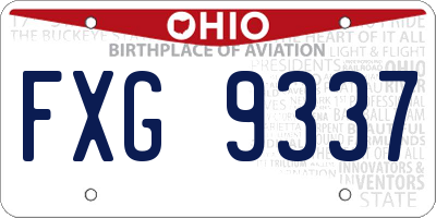 OH license plate FXG9337