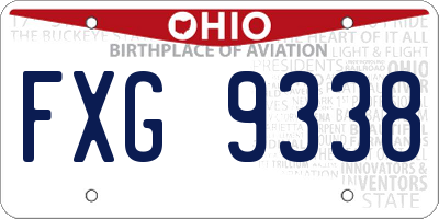OH license plate FXG9338