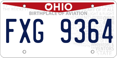 OH license plate FXG9364