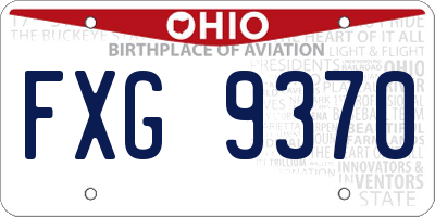 OH license plate FXG9370